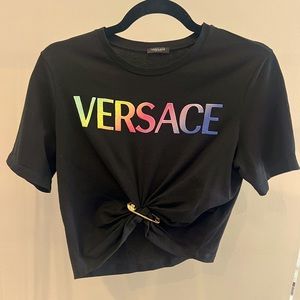 VERSACE MILANO STAMP CROP T-SHIRT